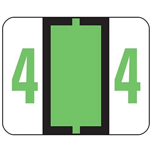 BCCRN Bar-Style Color-Coded Numeric Label 4 Label Roll Light Green 500 Labels...
