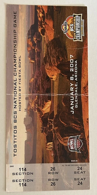 2007 NATIONAL CHAMPIONSHIP FOOTBALL TICKET Stub Florida Gators OSU Tim Tebow