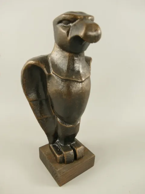 Eisenfigur Figur Skulptur Statue bronziert Adler schwer braun 34x16cm Eagle