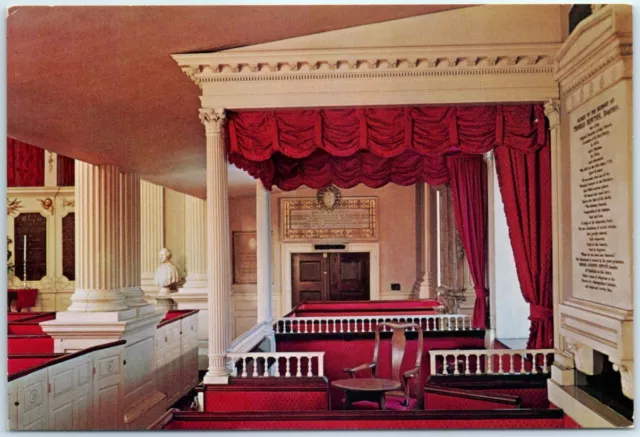 Postcard - Canopied Pew in King's Chapel - Boston, Massachusetts