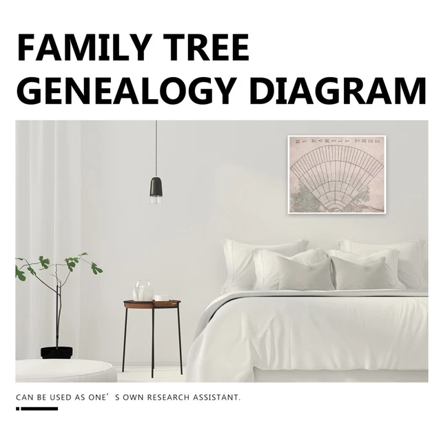 FAMILY TREE DIAGRAM History Chart Fan Generation Genealogy Poster ...