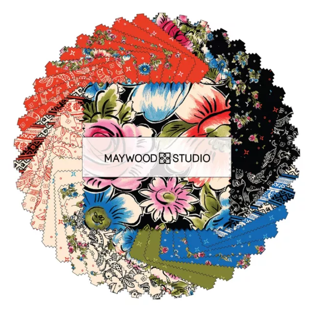 CURIO CABINET Charm Pack from Maywood Studio - (42) 5" fabric squares - CPMASCUR
