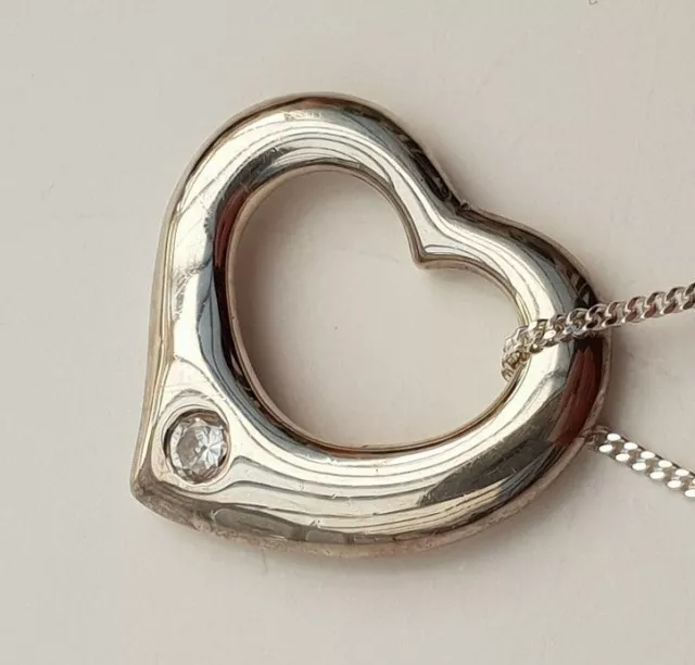 925 Sterling Silver Heart Pendant Made With Swarovski Pure Brilliance + Chain