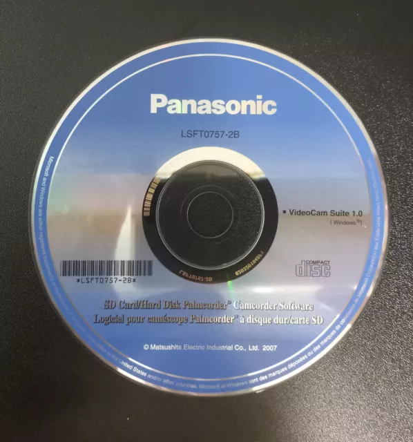 Panasonic Digital Palmcorder Software CDRom for Windows