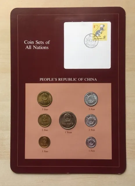 CHINA 7 Coins 1981 1982 mixed COIN SET OF ALL NATIONS with 1984 Cancellation