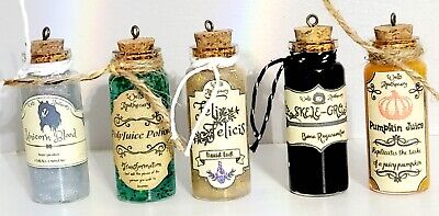 Harry Potter inspired potion bottles decor Christmas tree ornaments, gift. 5 pc