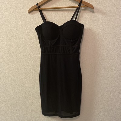 Haute Monde Womens Bodycon Party Dress Lace Mesh Sheer Underwired Size Small