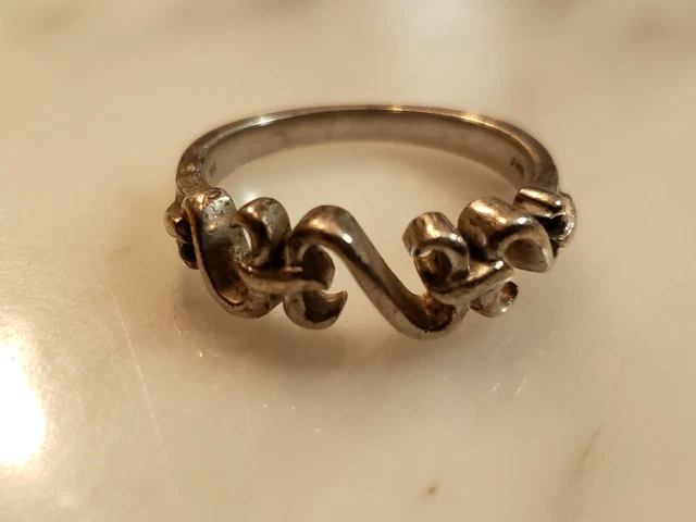 Jane Seymour JWBR Sterling Silver Open Hearts Band Ring 925