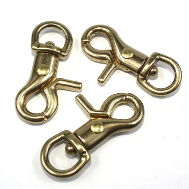 Solid Brass Lobster Clasps Swivel Eye Snap Hook Keychains Bag Trigger Hook Clips