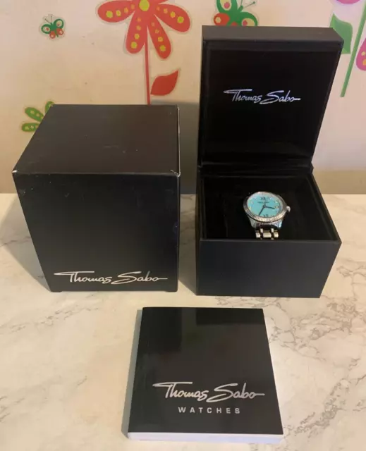 Ladies THOMAS SABO 'Divine' Quartz Watch with Turquoise Dial + Box (RRP £298)