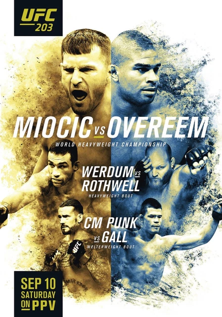 Miocic Vs Overeem Poster Locandina 45X32Cm || Arti Marziali Mma Ufc
