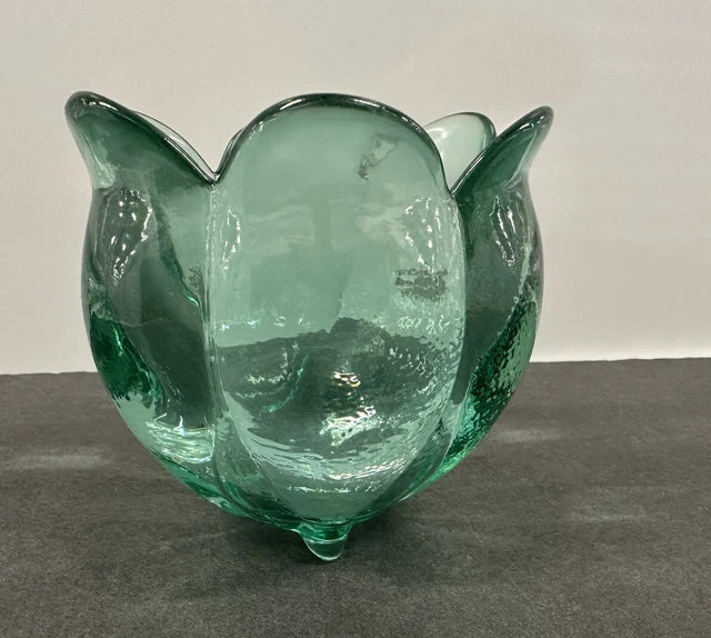 Recycled Glass Made In Spain Green Tulip Votive Vase