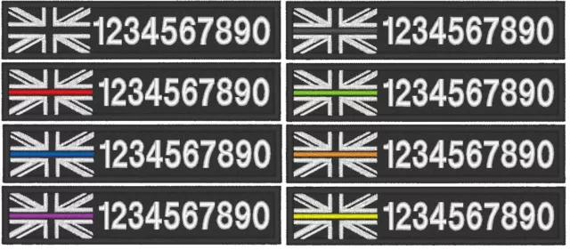 120x25mm Union Flag Personalised ID Tag Morale Patch Hook Backing  Police Medic