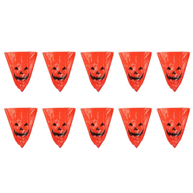 10 Pcs Large Jack O Lantern Leaf Bags Pumpkin Trash Christmas Outdoor