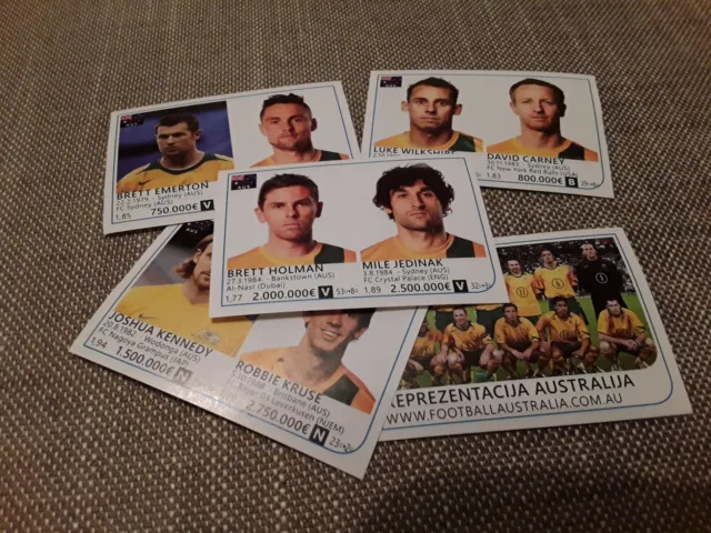 5 x Australia Rafo World Cup Brazil 2014 football stickers - all different