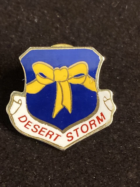 Desert Storm pin yelliw ribbon Union Made Uaw Afl Cio