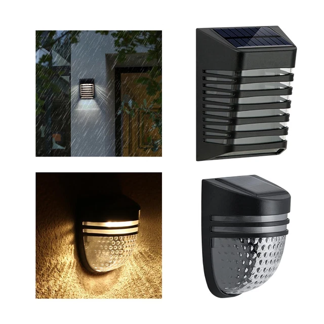 Lumières solaires murales Lampe de clôture de jardin pour porte d'entrée de
