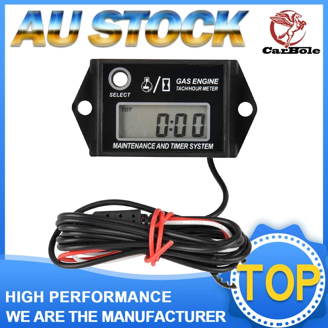 DIGITAL TACH HOUR Meter Tachometer RPM Counter Lawn Mower Tractor