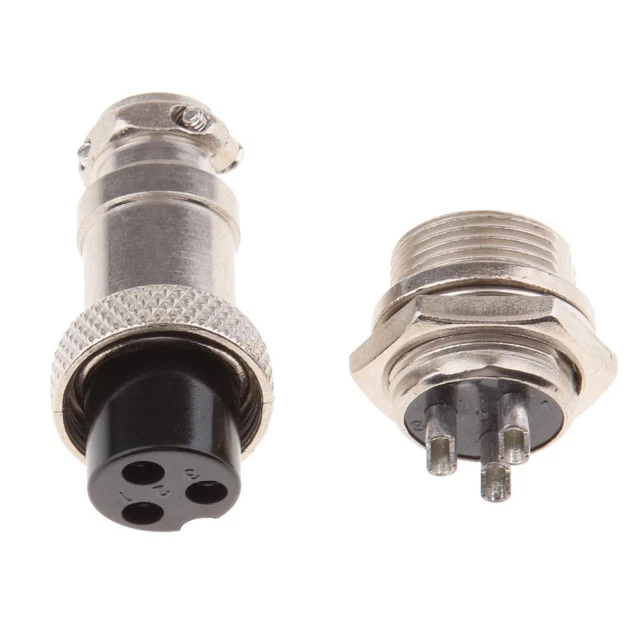 Connecteur étanche GX16 2 Broches - Mâle Et Femelle Pour Fixation Panneau