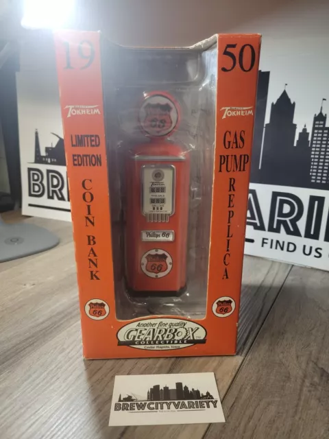LIMITED EDITION Gearbox Collectible 1950 Phillips 66 Tokheim Gas Pump Coin Bank