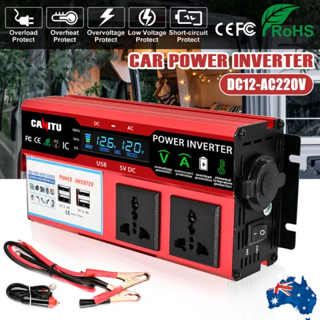 AU 3000W Power Inverter DC 12V to AC 240V 1500W Sine Wave Camping Caravan Boat