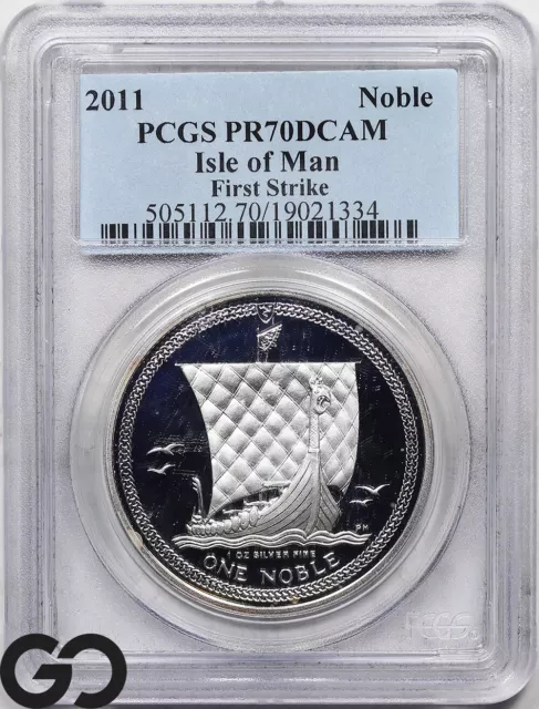 2011 PF70 Isle Of Man 1oz Fine Silver Bullion PROOF PCGS PR 70 ** First Strike!