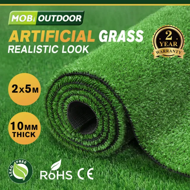 Mobi Artificial Grass 10mm Synthetic Fake Lawn 10~60SQM Turf Plastic Olive