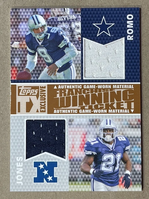 2007 Topps Tx Tony Romo Julius Jones #Fwdj-Rj Game-Worn Material /49! Fb69