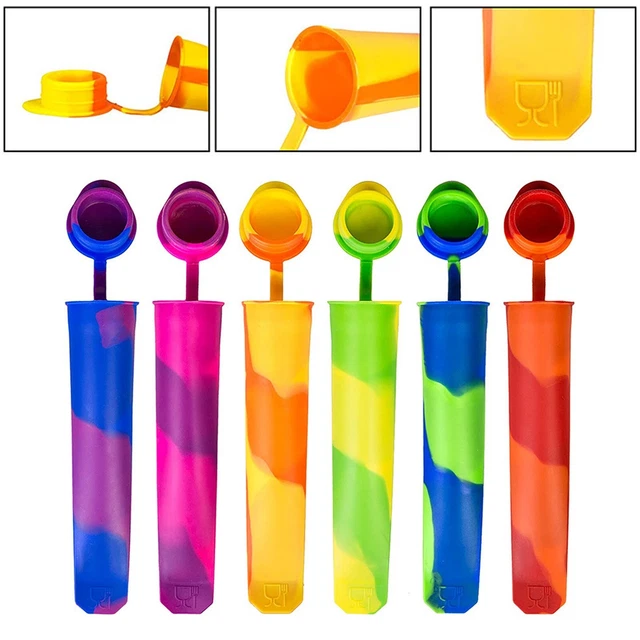 Helado de silicona forma hielo Lolly formas hielo en el tallo con palos congelados 1 PC