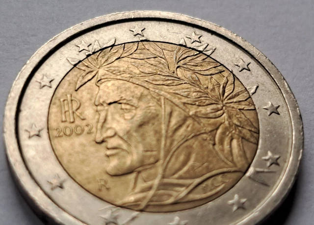 pièce de 2 euros rare 2002 Dante Alighieri