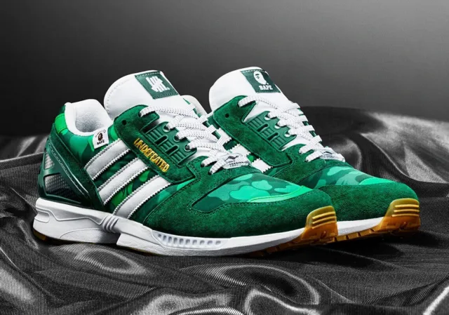 ALL SIZES UK6 Adidas Originals ZX 8000 BAPE x UNDEFEATED GREEN SHOES FY8851 AZX