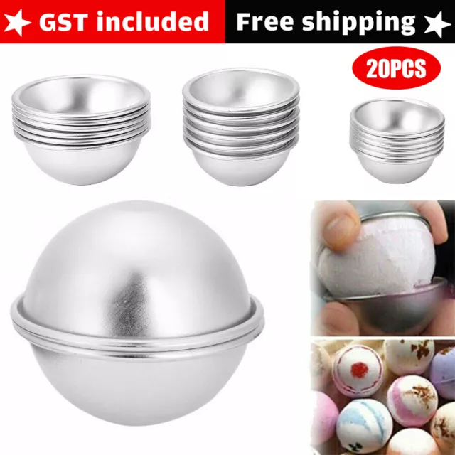 20/60pcs Aluminum Bath Bomb Molds DIY Homemade Crafting Bath Round Ball Moulds