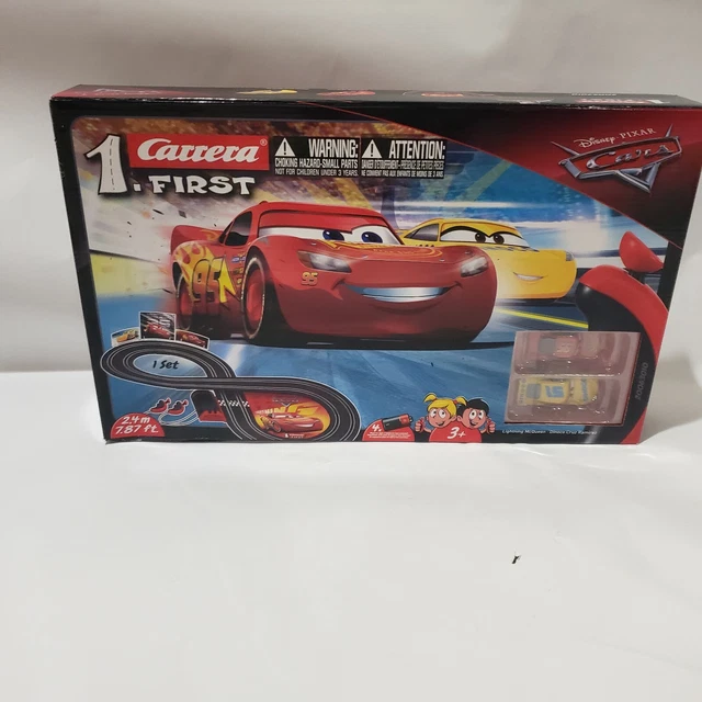 DISNEY PIXAR CARS RACE SET- 1ST.CARRERA RACE SET, LIGHTNING McQUEEN& DINOCO CRUZ