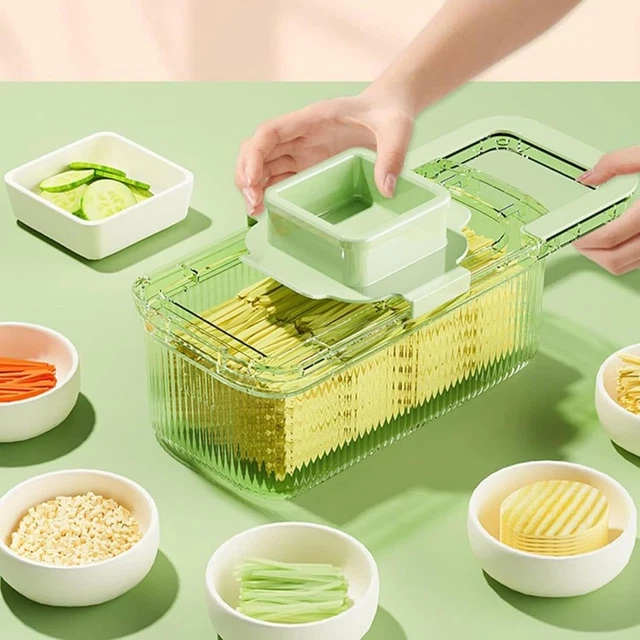 8 IN 1 Vegetable Chopper Salad Fruit Mandolin Slicer Food Dicer Cutter