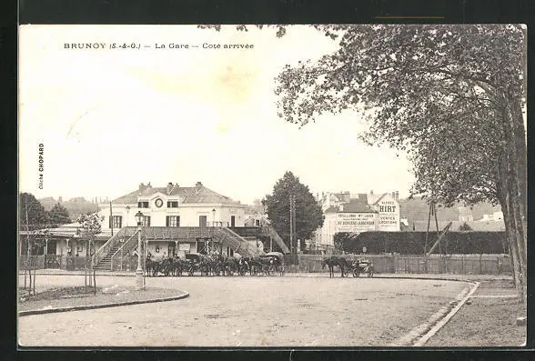 CPA Brunoy, La Gare, Cote arrivee 1907
