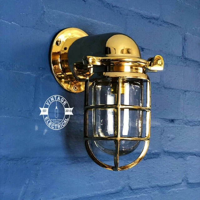 Heavy Brass Metal Antique Victorian Retro Style Wall Mount Outdoor Lamp Fixture