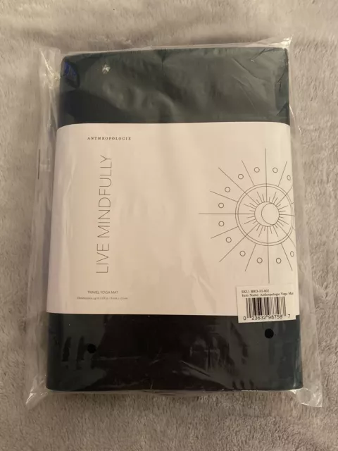 Anthropologie Live Mindfully Travel Yoga Mat NEW in package Blue Purple