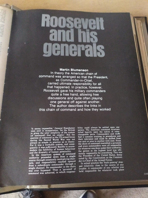 VOL. 8 - History Of Second World War: Roosevelt And His Generals - P419 ...