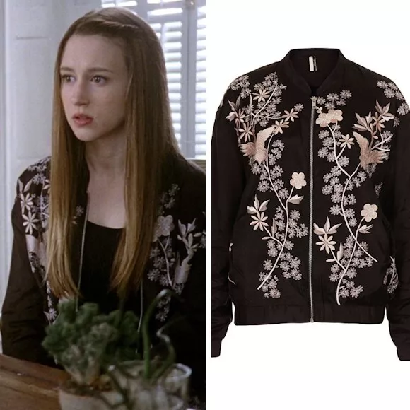 Topshop Chinoiserie Embroidered Satin Bomber Jacket ASO Zoe Benson US4 / UK8