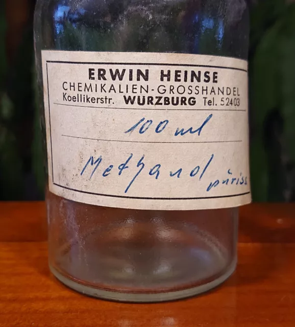 alte E. Heinse Würzburg Apothekerflasche Apothekergefäß Laborgefäß Glasflasche 3