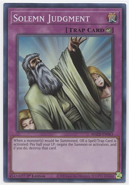 Yu-Gi-Oh! - Solemn Judgment - MAZE-EN063 - Super Rare - 1st Ed - NM/M - NEW