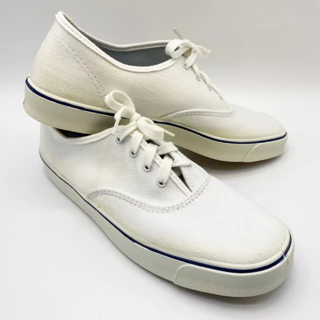 JEEPERS Vintage 60s Womens Low Top Sneakers (Size 8 M) Tennis Shoes White Canvas 3