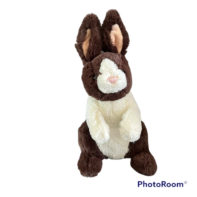 Gund Made for Borders #46719 Dark Brown White Stand Up Plush Bunny Rabbit 13"