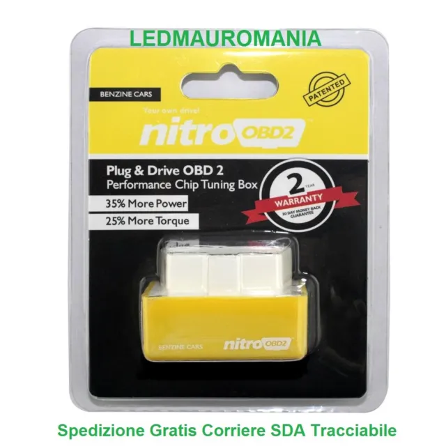 Centralina Aggiuntiva Obd2 Nitro Obdii Giallo Auto Benzina  Mappatura Automatica