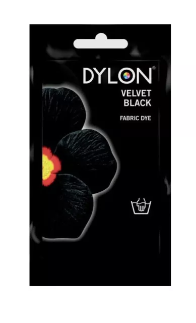 INTENSE BLACK DYLON HAND WASH FABRIC CLOTHES DYE 45g TEXTILE PERMANENT COLOUR