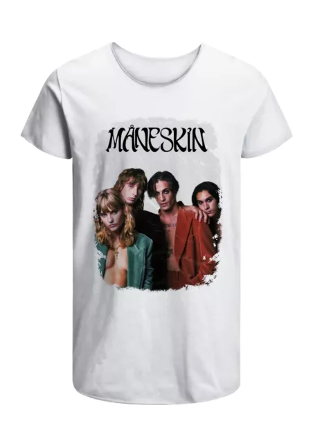 T-Shirt Maneskin Rock Musica Uomo Abbigliamento 100% Cotone Taglia dalla S a XXL