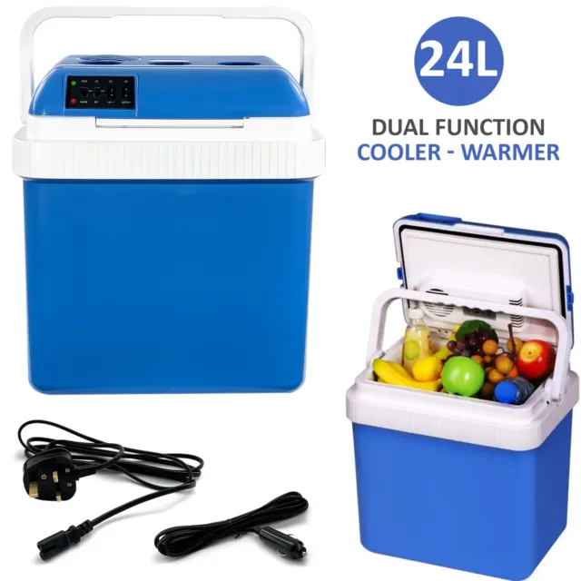 24L Cooler Hot/Cold Portable Cool Box Car Home Electric 240V AC / 12V DC