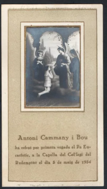 santino antico del Angel Custodio estampa image pieuse holy card