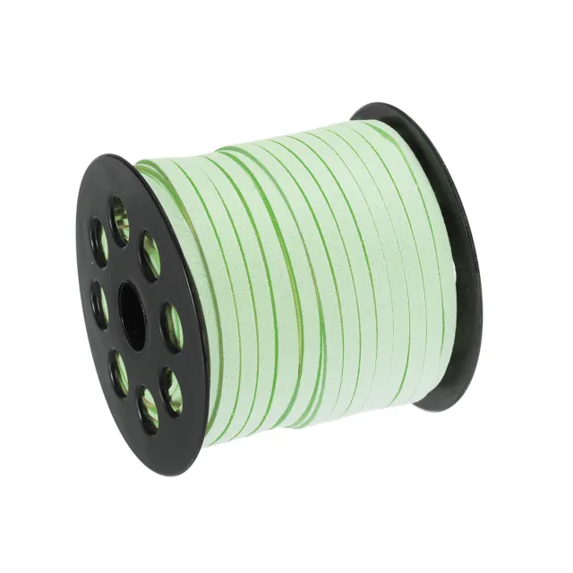 49.21 Yards 5mm Flat Suede Cord Leather String for DIY Crafts Light Green 1 Roll