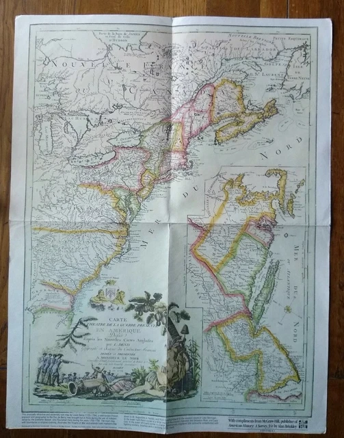 Carte du Theatre de la Guerre Presente en Amerique, Map of the United States